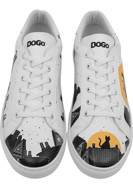 Erkek Vegan Deri Beyaz Sneakers - Night Lovers Tasarım