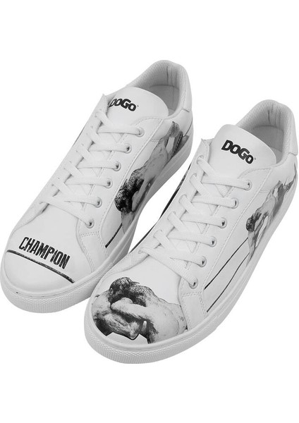 Erkek Vegan Deri Beyaz Sneakers - Champion Tasarım