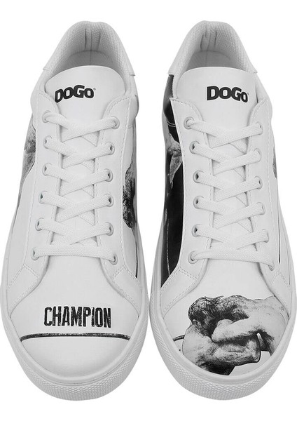 Erkek Vegan Deri Beyaz Sneakers - Champion Tasarım