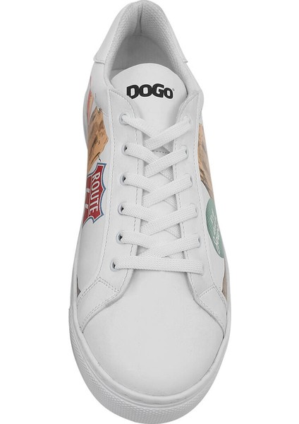 Erkek Vegan Deri Beyaz Sneakers - Route 66 Tasarım fırsatları