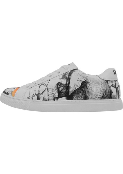 Erkek Vegan Deri Beyaz Sneakers - Sunset Animals Tasarım indirimleri