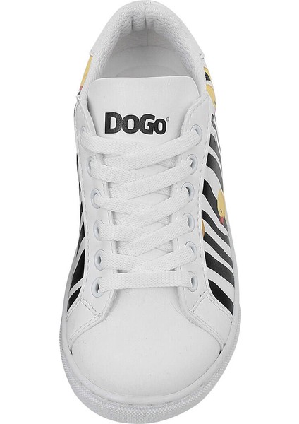 Unisex Çocuk Vegan Deri Beyaz Sneakers - Ducky Tasarım
