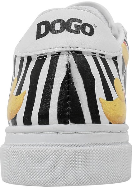 Unisex Çocuk Vegan Deri Beyaz Sneakers - Ducky Tasarım