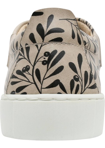 Kadın Vegan Deri Bej Sneakers - Best Buddies Tasarım