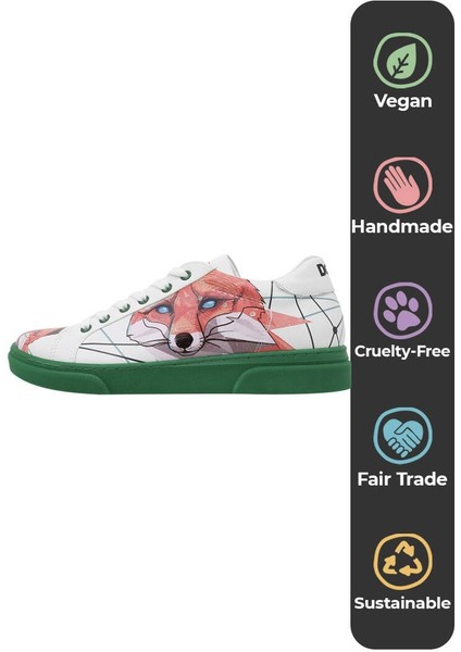 Kadın Vegan Deri Beyaz Sneakers - Red Fox Tasarım indirimleri