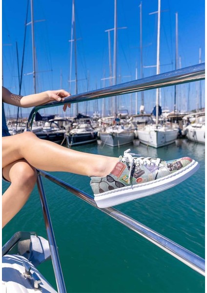 Kadın Vegan Deri Çok Renkli Sneakers - Ready to Travel Tasarım