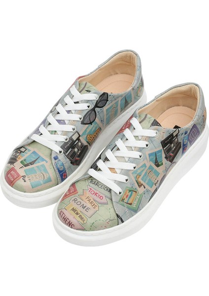 Kadın Vegan Deri Çok Renkli Sneakers - Ready to Travel Tasarım fiyatları