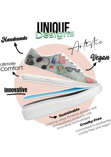 Kadın Vegan Deri Çok Renkli Sneakers - Ready to Travel Tasarım fırsatları