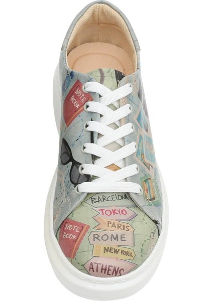 Kadın Vegan Deri Çok Renkli Sneakers - Ready to Travel Tasarım