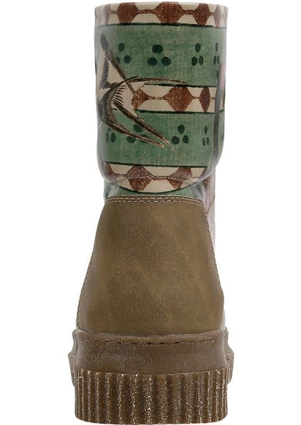 Kadın Vegan Deri Kahverengi Uzun Bot - Believe in Your Wings Tasarım