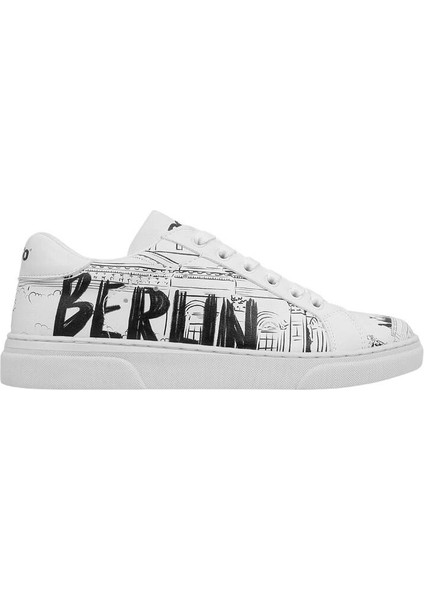 Kadın Vegan Deri Beyaz Sneakers - Berlin Tasarım
