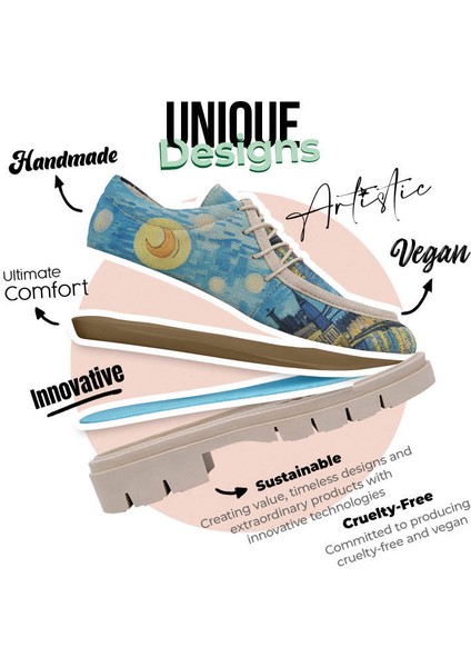 Kadın Vegan Mavi Loafer - Sea Sparkles Tasarım fırsatları