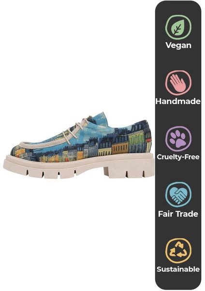 Kadın Vegan Mavi Loafer - Sea Sparkles Tasarım indirimleri
