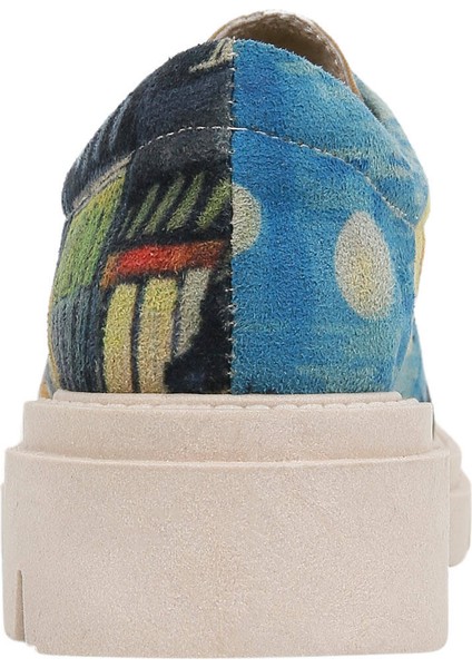 Kadın Vegan Mavi Loafer - Sea Sparkles Tasarım