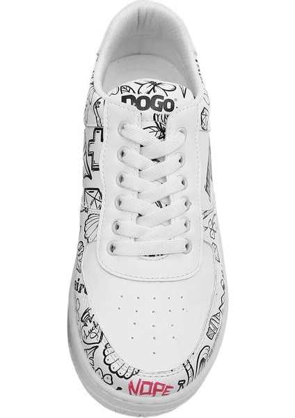 Kadın Vegan Deri Beyaz Sneakers - Never Say Never Tasarım