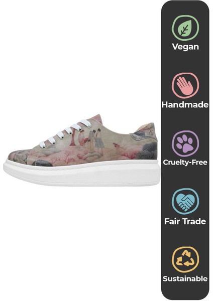 Kadın Vegan Deri Çok Renkli Sneakers - Spring in East Tasarım