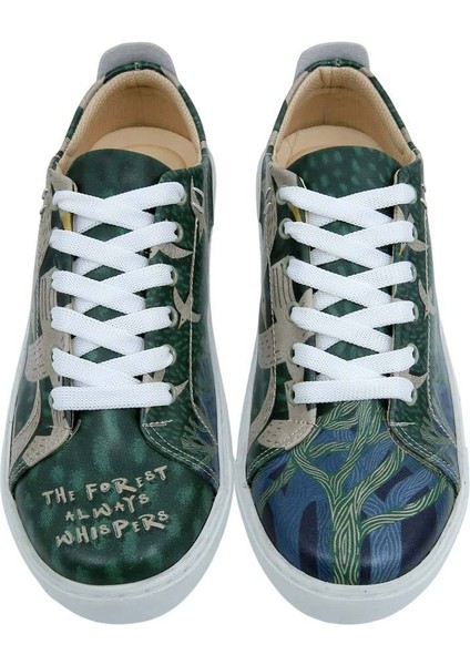 Kadın Vegan Deri Çok Renkli Sneakers - The Forest Always Whispers Tasarım