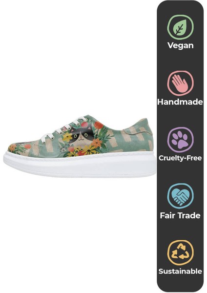 Kadın Vegan Deri Mavi Günlük Sneakers - Sweet Escape Tasarım indirimleri