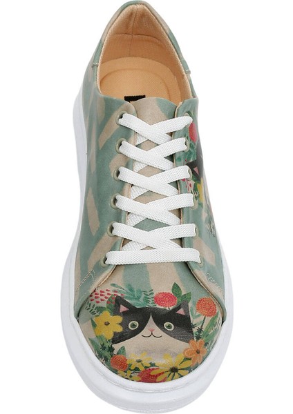 Kadın Vegan Deri Mavi Günlük Sneakers - Sweet Escape Tasarım