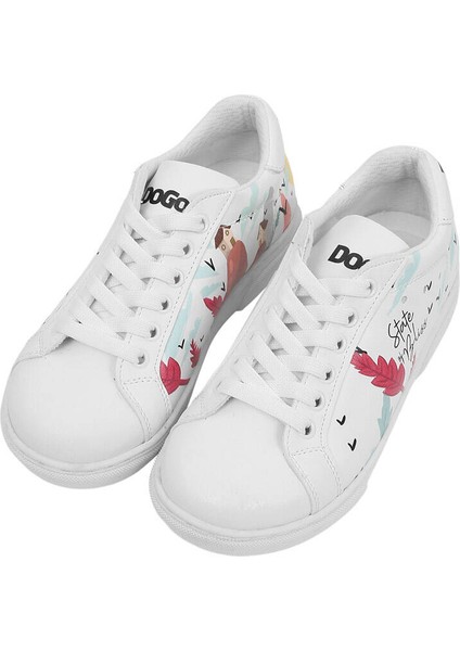 Çocuk Vegan Deri Beyaz Günlük Sneakers - State Of Bliss Tasarım fiyatları