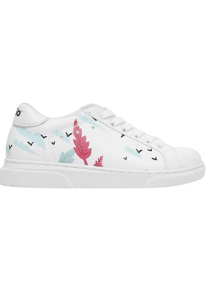 Çocuk Vegan Deri Beyaz Günlük Sneakers - State Of Bliss Tasarım