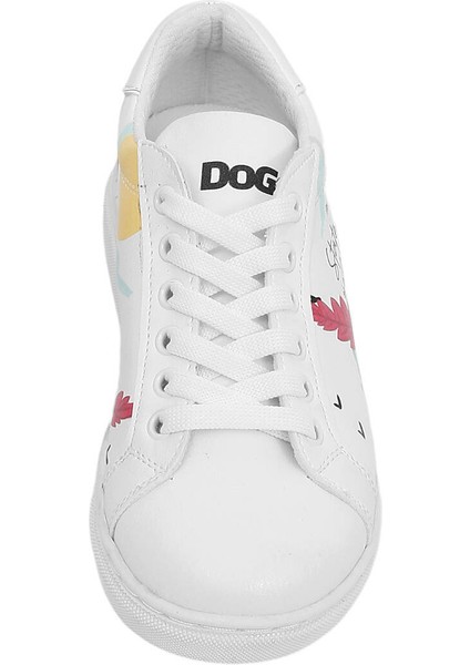 Çocuk Vegan Deri Beyaz Günlük Sneakers - State Of Bliss Tasarım