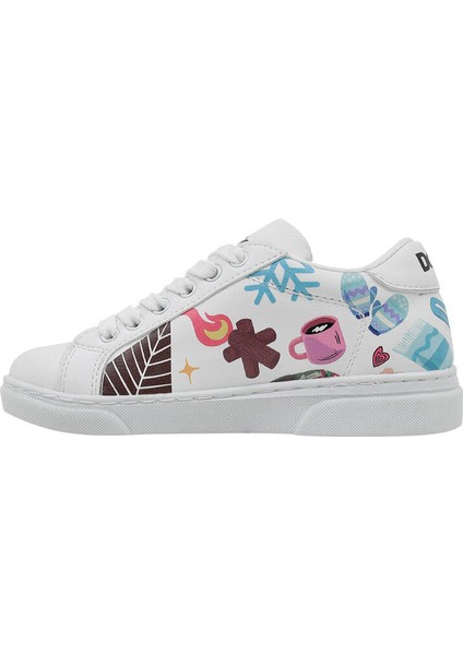 Unisex Çocuk Vegan Deri Beyaz Sneakers - Bitter Sweet Winter Tasarım fırsatları