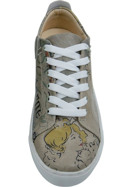 Kadın Vegan Deri Bej Sneakers - Artisan Tasarım