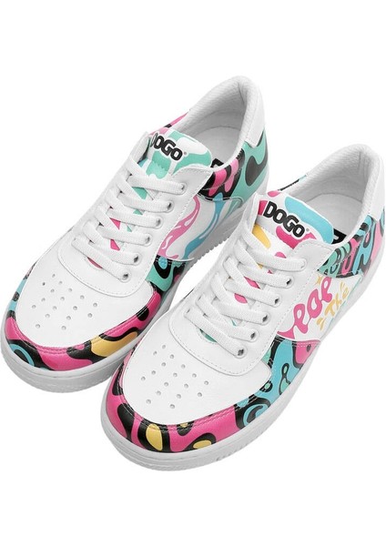Kadın Vegan Deri Beyaz Sneakers - Pop the Art Tasarım fırsatları