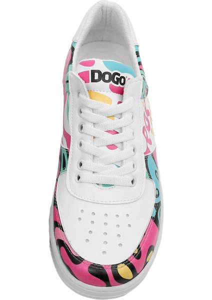 Kadın Vegan Deri Beyaz Sneakers - Pop the Art Tasarım