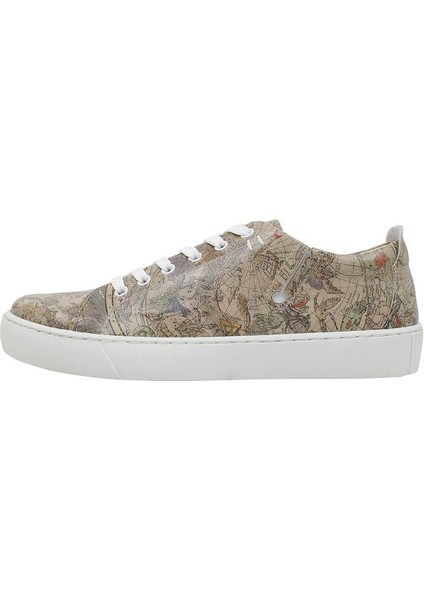 Kadın Vegan Deri Gri Sneakers - Astronomy Map Tasarım fiyatları