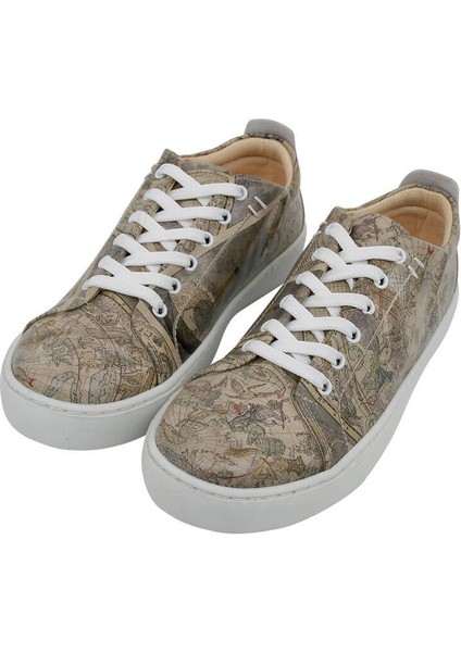 Kadın Vegan Deri Gri Sneakers - Astronomy Map Tasarım fırsatları