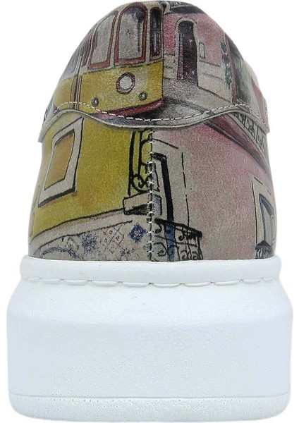 Kadın Vegan Deri Çok Renkli Sneakers - Lisboa Tasarım