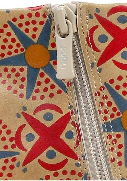 Kadın Vegan Deri Bej Fermuarlı Kısa Bot - Love Birds Tasarım