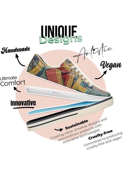 Kadın Vegan Deri Turkuaz Sneakers - Love Tasarım indirimleri