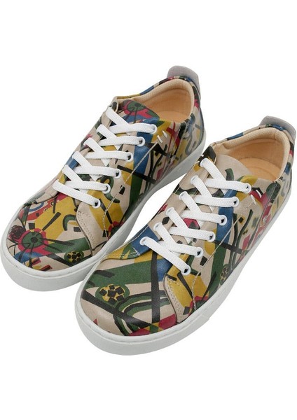 Kadın Vegan Deri Çok Renkli Sneakers - Beauty in Chaos Tasarım fiyatları