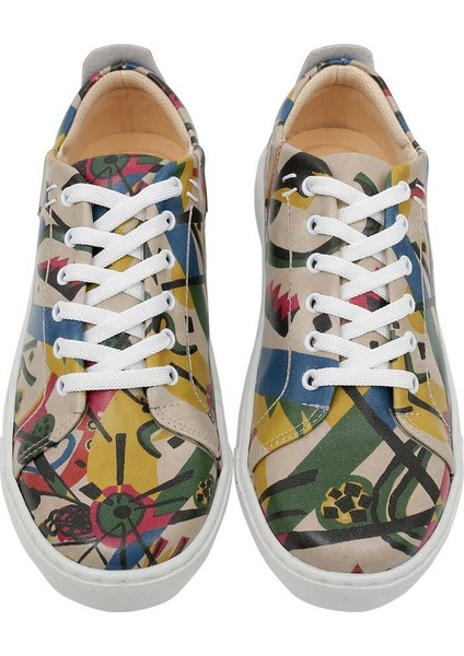 Kadın Vegan Deri Çok Renkli Sneakers - Beauty in Chaos Tasarım fırsatları