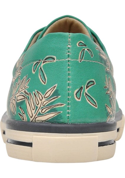 Kadın Vegan Deri Yeşil Sneakers - Koala Hug Tasarım
