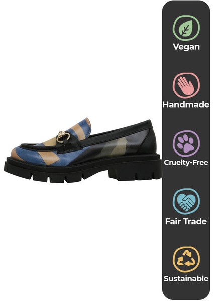 Kadın Vegan Deri Çok Renkli Loafer - Window Tasarım indirimleri