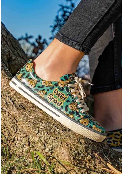 Kadın Vegan Deri Çok Renkli Günlük Sneakers - Wild Spirit Tasarım