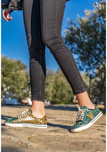 Kadın Vegan Deri Çok Renkli Günlük Sneakers - Wild Spirit Tasarım