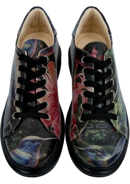 Kadın Vegan Deri Siyah Sneakers - Magnificent Tasarım modelleri