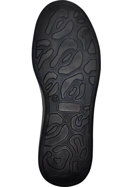 Kadın Vegan Deri Siyah Sneakers - Magnificent Tasarım