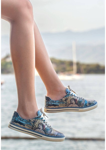 Kadın Vegan Deri Çok Renkli Sneakers - Le Parisien Tasarım fiyatları