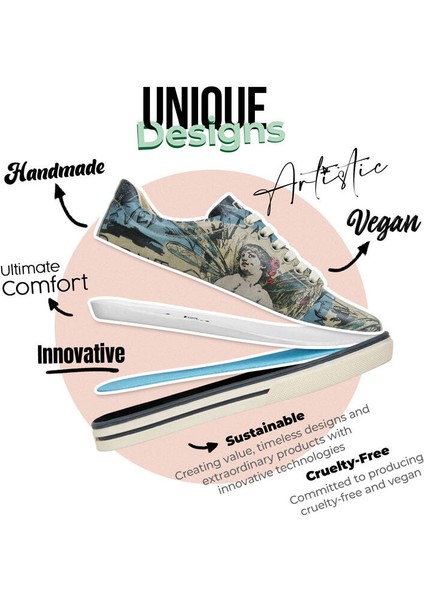 Kadın Vegan Deri Çok Renkli Sneakers - Le Parisien Tasarım indirimleri