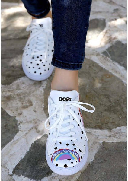 Kadın Vegan Deri Beyaz Günlük Sneakers - More Self Love Tasarım fiyatları