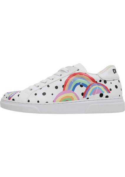 Kadın Vegan Deri Beyaz Günlük Sneakers - More Self Love Tasarım