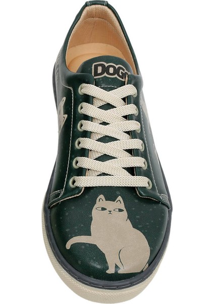 Kadın Vegan Deri Yeşil Günlük Sneakers - I Do What I Want Tasarım