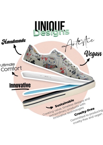 Kadın Vegan Deri Çok Renkli Sneakers - Queen of Meows Tasarım indirimleri