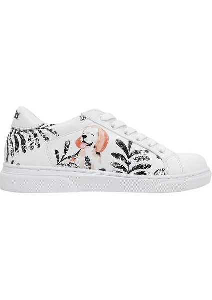 Çocuk Vegan Deri Beyaz Günlük Sneakers - Oh The Bliss Tasarım